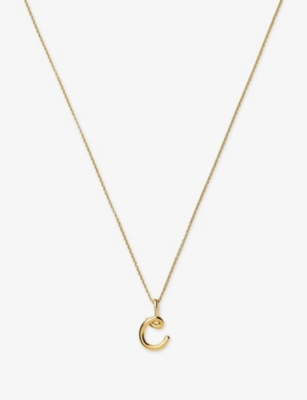 MISSOMA: Curly Molten Mini Initial 18ct Yellow-Gold Vermeil Necklace