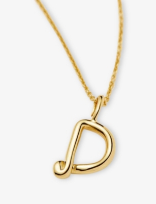 MISSOMA: Curly Molten Mini Initial 18ct Yellow-Gold Vermeil Necklace
