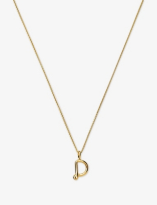 MISSOMA: Curly Molten Mini Initial 18ct Yellow-Gold Vermeil Necklace