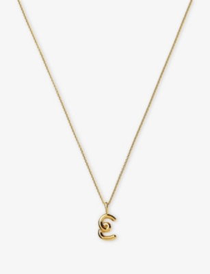 MISSOMA: Curly Molten Mini Initial 18ct Yellow-Gold Vermeil Necklace