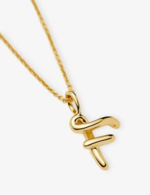 MISSOMA: Curly Molten Mini Initial 18ct Yellow-Gold Vermeil Necklace