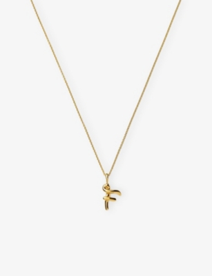 MISSOMA: Curly Molten Mini Initial 18ct Yellow-Gold Vermeil Necklace