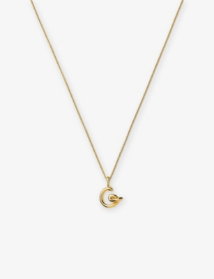 MISSOMA: Curly Molten Mini Initial 18ct Yellow-Gold Vermeil Necklace