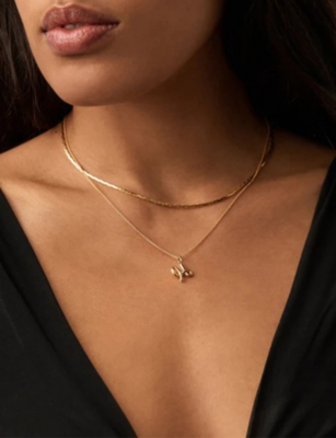 MISSOMA: Curly Molten Mini Initial 18ct Yellow-Gold Vermeil Necklace