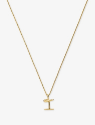 MISSOMA: Curly Molten Mini Initial 18ct Yellow-Gold Vermeil Necklace
