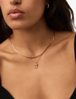 MISSOMA: Curly Molten Mini Initial 18ct Yellow-Gold Vermeil Necklace