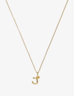 MISSOMA: Curly Molten Mini Initial 18ct Yellow-Gold Vermeil Necklace