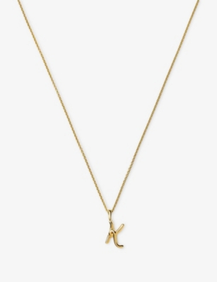 MISSOMA: Curly Molten Mini Initial 18ct Yellow-Gold Vermeil Necklace
