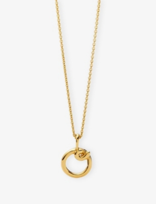 MISSOMA: Curly Molten Mini Initial 18ct Yellow-Gold Vermeil Necklace