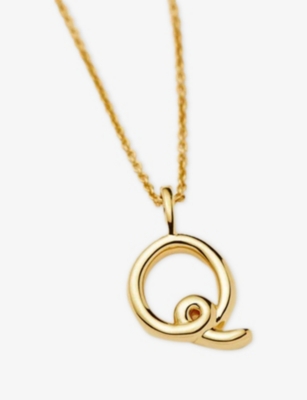 MISSOMA: Curly Molten Mini Initial 18ct Yellow-Gold Vermeil Necklace