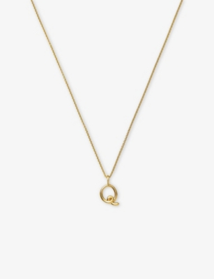 MISSOMA: Curly Molten Mini Initial 18ct Yellow-Gold Vermeil Necklace