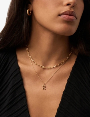 MISSOMA: Curly Molten Mini Initial 18ct Yellow-Gold Vermeil Necklace