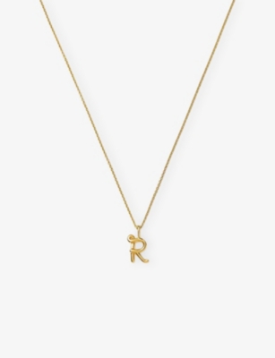 MISSOMA: Curly Molten Mini Initial 18ct Yellow-Gold Vermeil Necklace