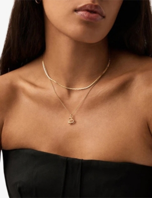 MISSOMA: Curly Molten Mini Initial 18ct Yellow-Gold Vermeil Necklace