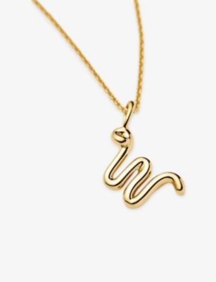 MISSOMA: Curly Molten Mini Initial 18ct Yellow-Gold Vermeil Necklace