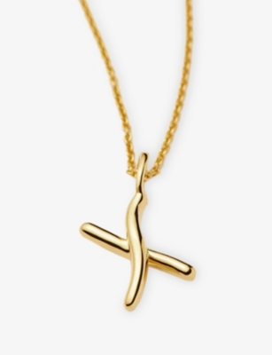 MISSOMA: Curly Molten Mini Initial 18ct Yellow-Gold Vermeil Necklace