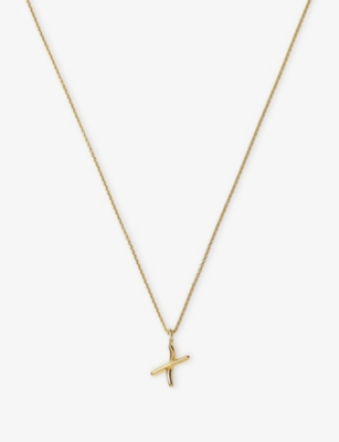 MISSOMA: Curly Molten Mini Initial 18ct Yellow-Gold Vermeil Necklace