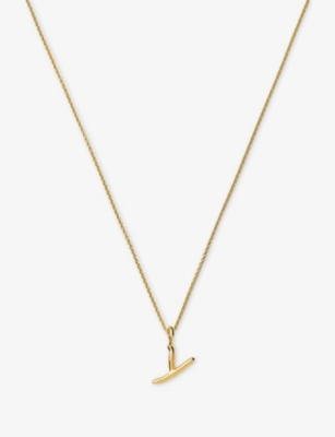 MISSOMA: Curly Molten Mini Initial 18ct Yellow-Gold Vermeil Necklace