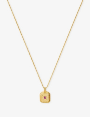 MISSOMA: Birthstone 18ct Yellow-Gold Vermeil Necklace