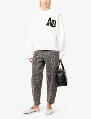 Anine Bing Womens Off White Miles Oversized Cotton-fleece Sweatshirt