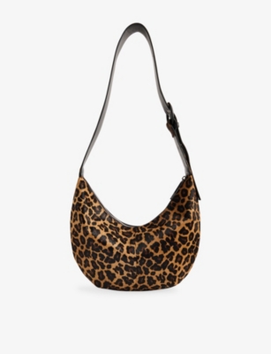 Womens Whistles Sia Curved Leather Cross-Body Bag