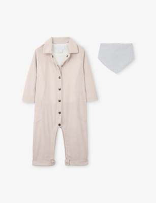 The Little White Company: Long-Sleeved Cotton-Corduroy Jumpsuit Set 0 Months - 4 Years