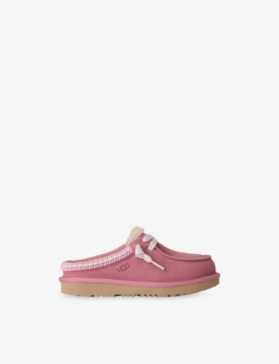 Ugg Pink Kids' Tasman Suede Mules Eur 38 / 5 Uk