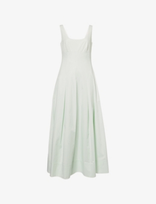 Womens Roland Mouret Square-Neck Sleeveless Cotton-Garbadine Maxi Dress