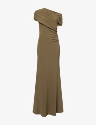 Womens Roland Mouret Asymmetric Drape Stretch-Jersey Gown