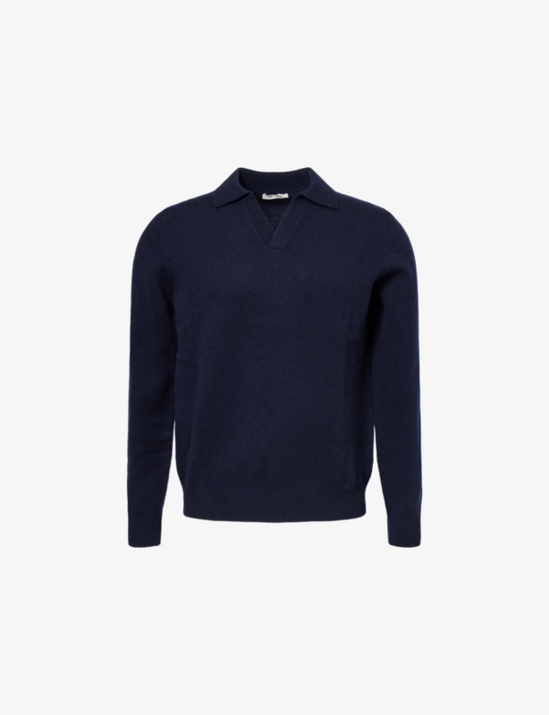 Polo-Collar Relaxed-Fit Cashmere Jumper