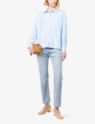 DJERF AVENUE: Breezy Long-Sleeves Cotton-Poplin Shirt