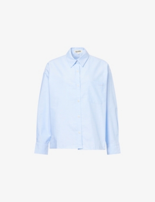 DJERF AVENUE: Breezy Long-Sleeves Cotton-Poplin Shirt