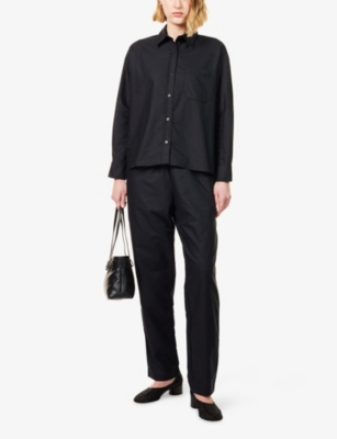 DJERF AVENUE: Breezy Long-Sleeves Cotton-Poplin Shirt