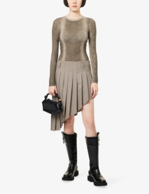 PEACHY DEN: Lulu Round-Neck Thermal-Knit Jumper