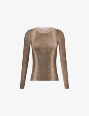 PEACHY DEN: Lulu Round-Neck Thermal-Knit Jumper