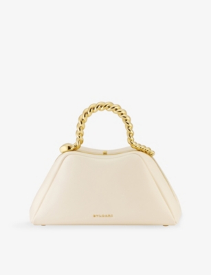 BVLGARI: Serpentine Leather Top-Handle Bag