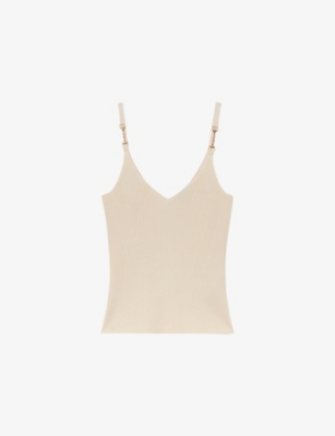 Reiss Womens Off White  X Atelier Cara Silk-blend Vest In Neutral