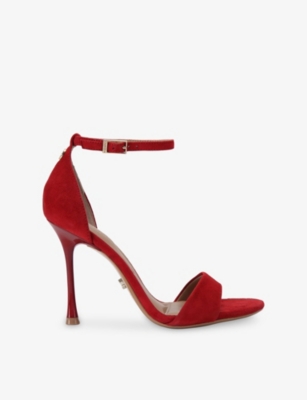 Carvela Womens Red Incanto Suede Heeled Sandals Eur 38/5 Uk