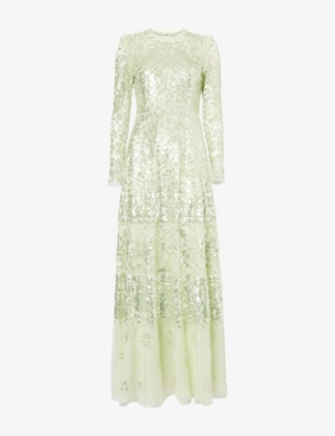 Womens Needle And Thread Aurora Sequin-Embellished Tulle Gown