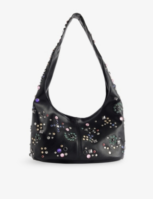 Womens Jaded London Jewel Studded Faux-Leather Shoulder Bag