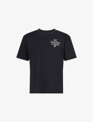 Reese Cooper Mens Black Outdoors Ropes Text-print Cotton-jersey T-shirt Xl