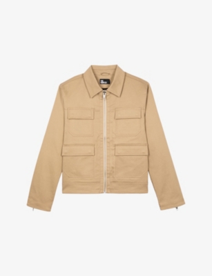 The Kooples Mens  Four-pocket Stretch-cotton Jacket In Brown