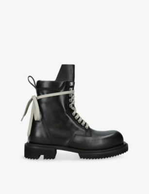 Mens Rick Owens Low Army Gabe Leather Ankle Boots