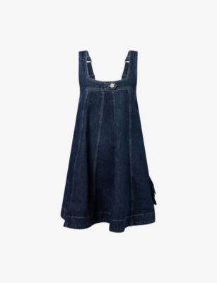 white christmas dresses Oriana Denim Mini Dress - Stone Wash | Blue Denim Mini Dress main image 0
