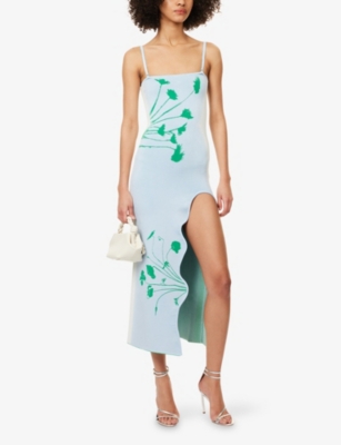 green emerald velvet dress BROOKLYN WAVY ASYMMETRIC DRESS main image 0