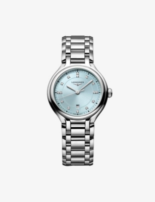 LONGINES: PrimaLuna Stainless-Steel And 0.057ct Diamond Quartz Watch 30mm