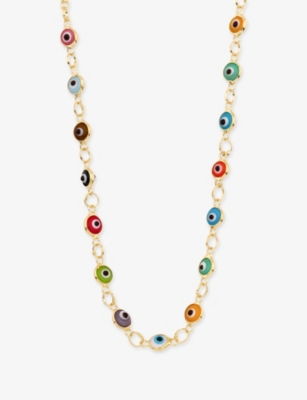 LA MAISON COUTURE: Ece London The Nazar Necklace III 22ct Yellow Gold Vermeil And Sterling-Silver Necklace