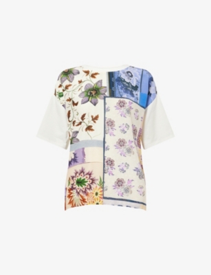 Weekend Max Mara Omens Multicolour Graphic Print Silk And Cotton-jersey T-shirt