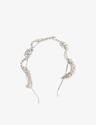 SIMONE ROCHA - Crystal-Embellished Silver-Tone Metal Headband ...