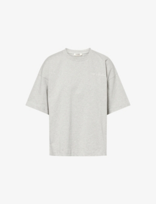 4th & Reckless Womens Grey Kurzon Logo-embroidered Cotton T-shirt In Gray